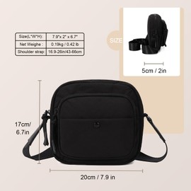 Gladdon Crossbody Womens Nylon Crossbody Bag Waterproof Multi-Pocket Shoulder Tote Handbag Lightweight Messenger Bag for Shopping Hiking Daily Use