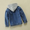 Mallimoda Kids Boys Girls Hooded Denim Jacket Zipper Coat Outerwear