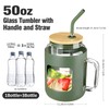 [通拓商品]50oz Glass Cup with Handle Reusable Bamboo Lids Water Bottle