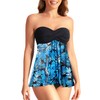 Tempt Me Womens Blue Leaves Two Piece Bathing Suits Halter