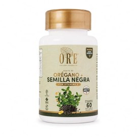 ORE Capsulas de Aceite de Oregano con Semilla Negra, MCT y Vitamina E, 500 mg, 60 Softgels