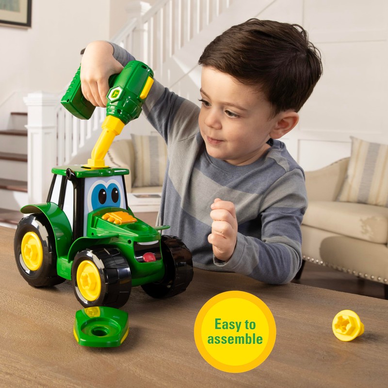 BUILD-A-BUDDY John Deere Tractor Toy and Toy Drill - Toddler