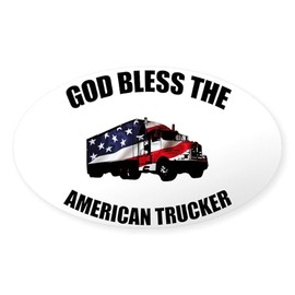 CafePress American Trucker Sticker Oval Car Bumper Sticker(10-Pack)