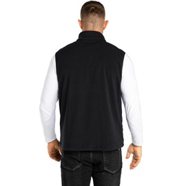 33,000ft Men's Fleece Vest Jacket Stand Collar Ultralight Outdoor Sleeveless Fleece Jacket Gilets Tops Fleece Vest Men with Pockets Zip, black