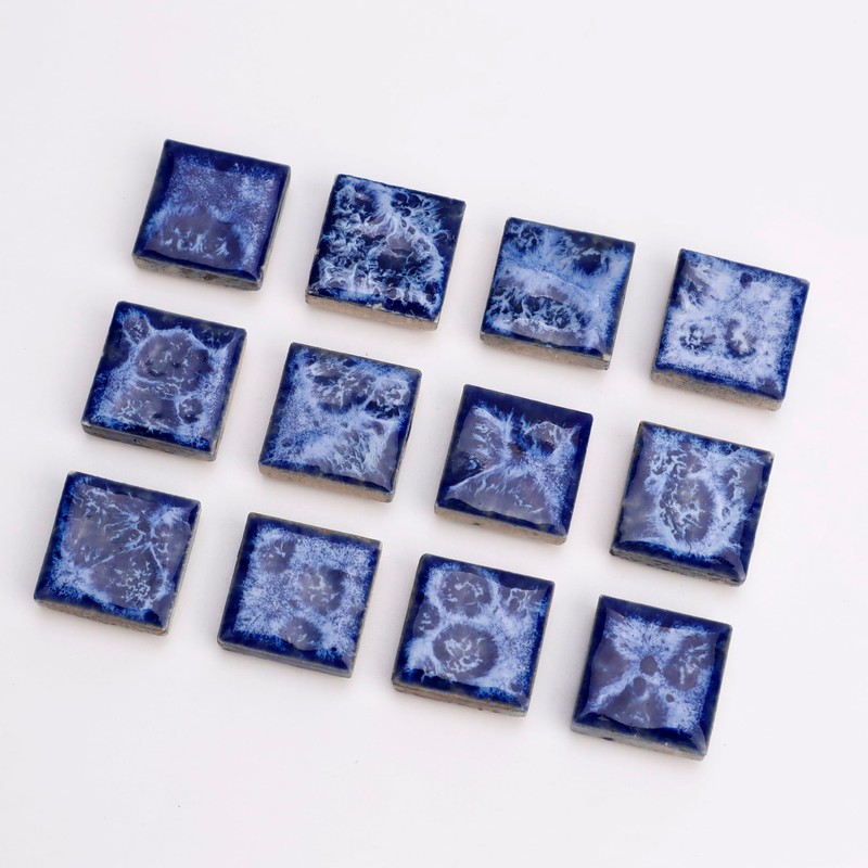 12Pcs Navy Blue Gradient Ceramic piece Refrigerator Magnets Suitable for