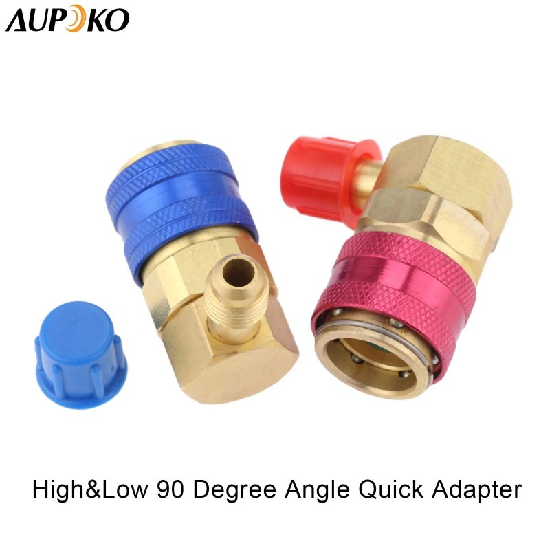 Aupoko R12 To R134a Conversion Quick Connect Coupler Kit, High/low