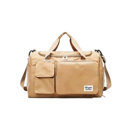 2024 Summer Women's Fashion Large Capacity Travel Bag, Solid Color Letter Patch Zipper Pocket Travel Bag, Casual Lightweight Travel Bag for Gym & Short Business Trips:_Purple_Please Refer To The Pictures for Dimensions