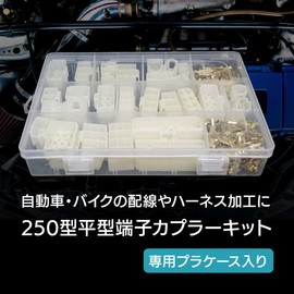 ENN LLC 250 Type Connector Coupler Flat Connection Terminal 1 to 12 Pole Set Plastic Case Car Motorcycle Harness