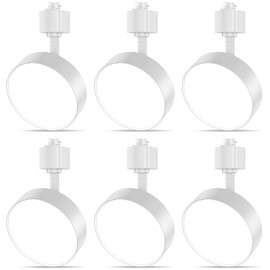 TuyuBEE Diffuse LED Track Lighting Heads H Type Track Light Heads Dimmable Kitchen Track Lighting Fixtures Ceiling, Compatible with H Track Rails - Flicker Free CRI90+ 3000K 12W 1000lm, 6 Pack White