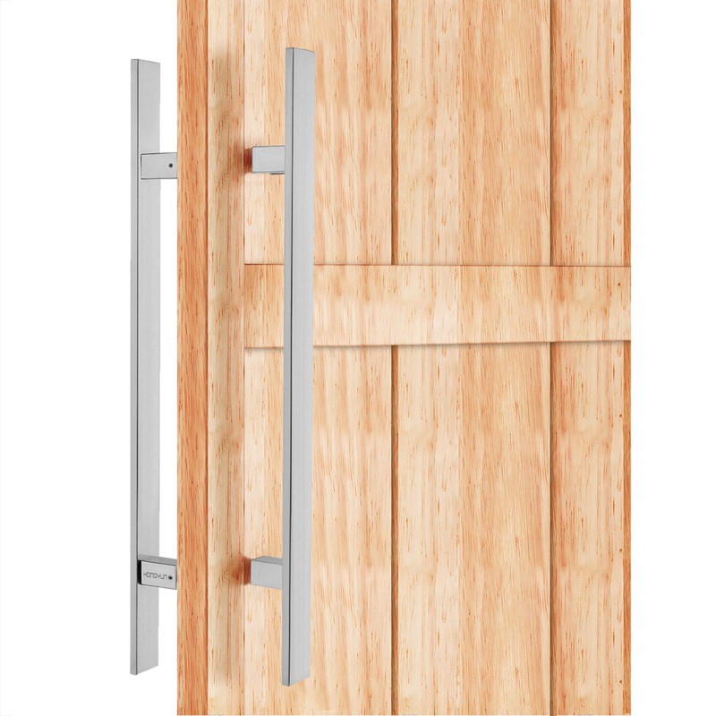 HONGYUN 48-Inch Long Square Door Pull Handle with Solid Standoffs,