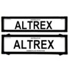 Altrex Number Plate Protectors Premium Black No Line Silver Border