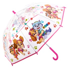 TDL PAWPATROL Girls Umbrella Kids Childrens Brolly Dome Lightweight Rain Cover Pink Skye & Everest Stick Umbrellas