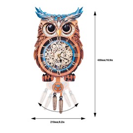 3D Wooden Puzzles for Adults Owl Clock - Model Building Kit ‌‌Clock Puzzle Creative Craft Gift Home Deco for DIY Enthusiasts, Brain Teaser Building Set Birthday Gifts