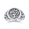 Open Knotwork Aum Om Sterling Silver Ring