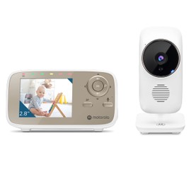 Motorola VM483 - Baby Monitor W/ 2.8" Color Screen, 1000ft Range no WiFi 2.4 GHz Wireless & 2-Way Audio, Remote Pan-Tilt-Zoom, Room Temp, & Infrared Night Vision