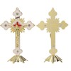 Metal Enamel Crosses Enamel Coating Anti Rust Gold White Crosses