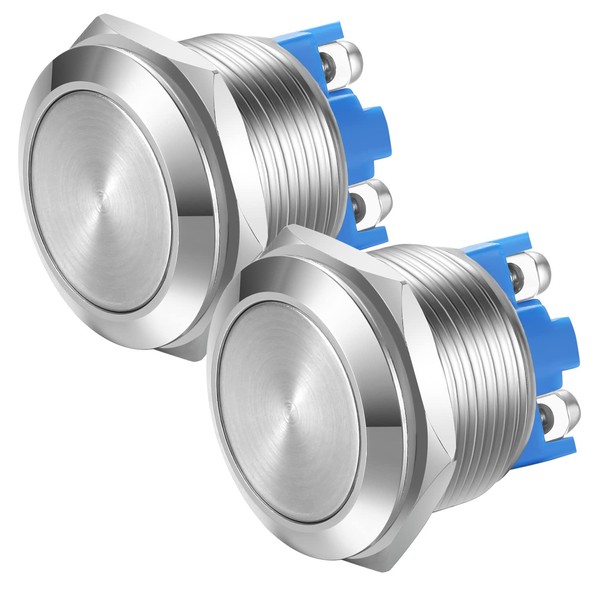 Gebildet 2pcs 22mm 12V/24V/125V/250V/5A Latching Push Button Switch Screw Type