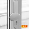 TSS White UPVC Door Handle Pair Set with Lever and