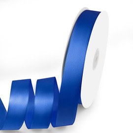Quhora 1" x 100 Yards Satin Ribbon - Royal Blue Silk Ribbon with Spool - Ideal for Gift Wrapping, Floral Bouquets, Crafts, Wedding Party Decorations, Christmas and Sewing Projects