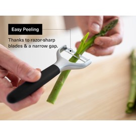Misen Stainless Steel Vegetable Peeler - Unleash Culinary Precision in Your Kitchen with this Durable and Ergonomically Designed Tool for Effortless Peeling, Black