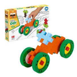 Plus-Plus 9603423 Creative Building Blocks, Big Vehicles Set, Construction Toy, PlusPlus Make&Go, 29 Pieces, Basic.