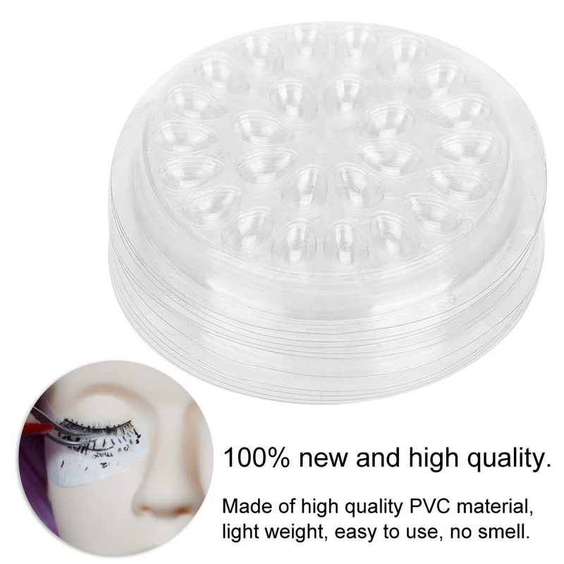 Pack of 50 Disposable Eyelash Glue Palette, Transparent Plastic Eyelash