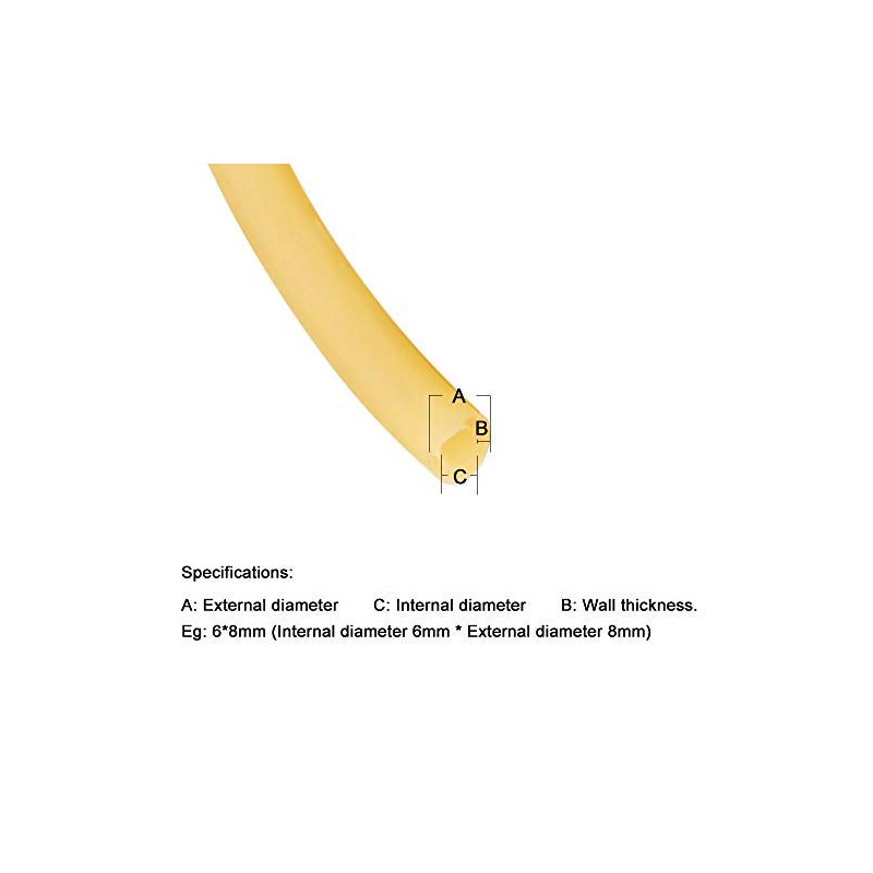 Natural Latex Rubber Tubing, 2 Meters 5x10mm(0.4" OD, 0.2" ID)