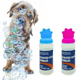 Truoli Pack of 2 Scented Dog Bubbles, Beef and Peanut Butter, Interactive Fun Play, Safe For Dogs, Non-Toxic (1 x Beef and 1 x Peanut Butter Scented)
