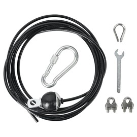 Luwint Fitness Pulley Cable Replacement, Adjustable Gym Cable for Pulley Machine System Thick 6mm Steel Rope Adjustable Length with Stopper Ball for Home Gym DIY Workout Machine Pulley Accessories