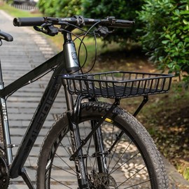 CXWXC Bike Basket Rack - Large Front Bicycle Basket with Struts - Front Mount Aluminium Bike Basket Large Capacity