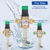 Backwash Filter, Pressure Regulator Water Filter with Pressure Gauge, Water