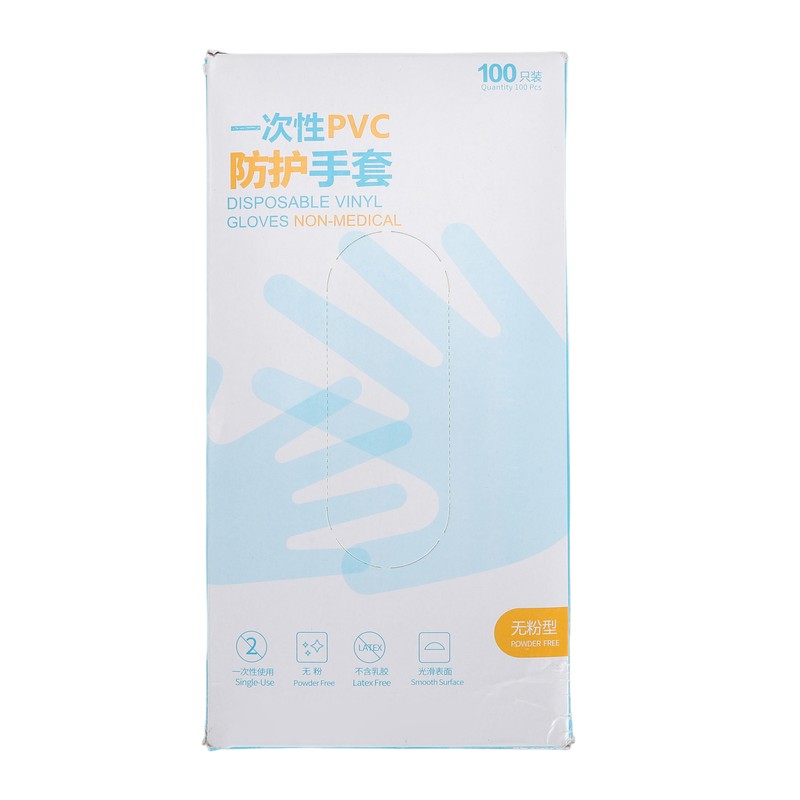 100Pcs Disposable PVC Gloves Transparent Thicken Nail Beauty Protective for