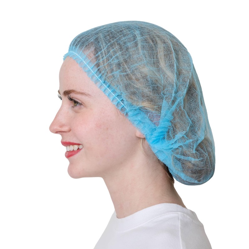 Safeko Disposable Pleated Bouffant, Polypropylene Non-Woven Hair Cover, Breathable &