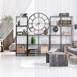 100x200cm Door Curtains String Drapes Fly Curtain for Doors, Windows, Patio，Stage Background Festive Decorative Panel Screen Strip Tassel Blinds Fly Screen Room Divider Home Party Decoration (White)