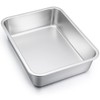 Deep Lasagna Pan, E-far Stainless Steel Rectangular Roasting Baking Pans,