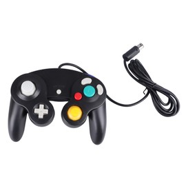 Wired Game Controller Plug and Play Single Point Vibration Gamepad Joystick for GC for Wii Black