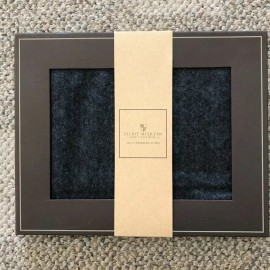 Elliot Mulryan Fine Clothing Mens 100% Cashmere Scarf Charcoal Gray Herringbone