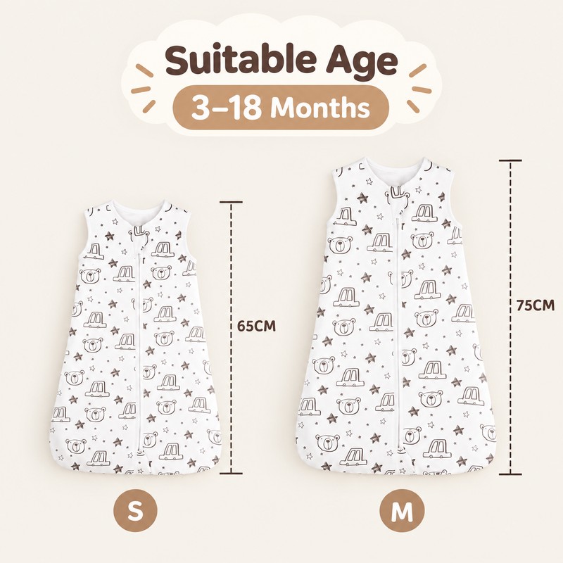 Baby Sleeping Bag 3-18M Cotton One-Piece Sleep Sack – Soft
