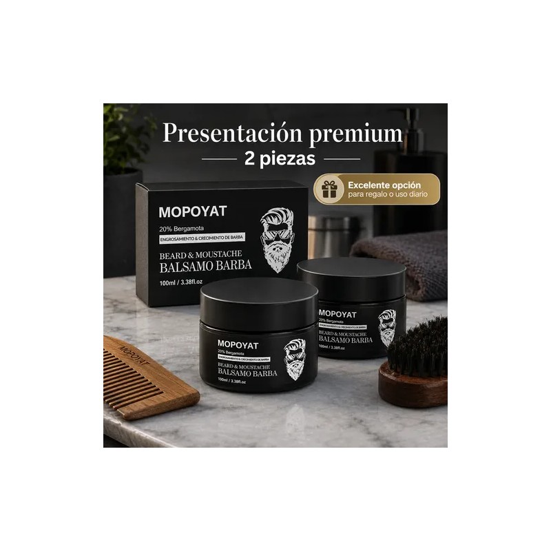 Kit 2 Unidades Balsamo Para Crecer La Barba Al 20%