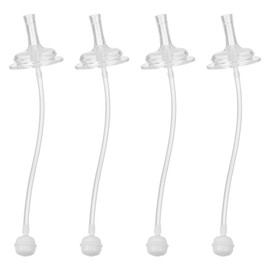 HEMOTON 4pcs Sippy Cup Straw Replacement Straw Transparent Weighted Ball Replacement Soft Spout Straw 23cm