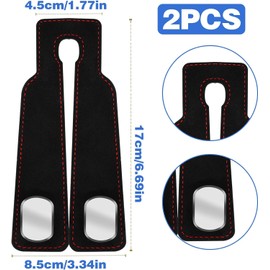 Leather Car Seat Double Hooks, 2Pcs Leather Car Seat Storage Hanger,Double Headrest Hooks for Purse Holder and Back Seat Storage