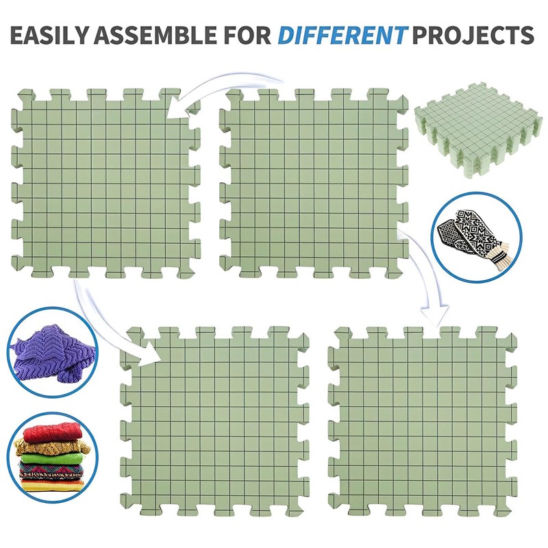 Foribyw 4Pcs Extra Thick Blocking Mats for Knitting and Crochet