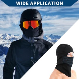 Hihaha Balaclava Face Mask Double Mesh Long/Ski Sun Hood Masks for Motorcycle Cycling/Breathable / 1Pcs Black