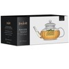 JoyJolt Fluted Glass Teapot Set 33.8oz w/Double Wall Glasses 13.5oz,