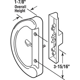 Slide-Co 143598 Sliding Patio Door Handle Set - Replace Old or Damaged Door Handles Quickly and Easily – White Diecast, Mortise Style, Non-Keyed, Fits 3-15/16” Hole Spacing (Single Pack)