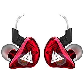 prendre QKZ-CK5-RD In-Ear Earphones, Wired Earphones, Remote Control, Smartphones, Music, Calls, Android Tablets, High Resolution, Simple Waterproof (Red)