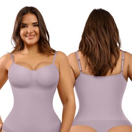 FeelinGirl Seamless Covered Bust Jumpsuit Thong Bodysuit Fit Comfort Slimming  Womenswear 1 Breathable Hip Tops Soft  Deals For You Days:_Thong-Purple_3XL/4XL