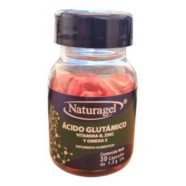 Ácido Glutámico, Vitamina B, Zinc, Omega 3, 30 Cápsulas De 1 Sabor Sin Sabor