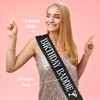 PartyForever Birthday Baddie Sash – Black Glitter Sash with Silver