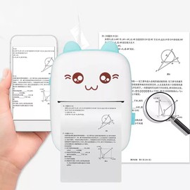 RuiJOTWAT Portable Bluetooth Wireless Photo Printer, Thermal Label Printer With Usb Charging, 16 Rolls Of Printing Paper, Blue